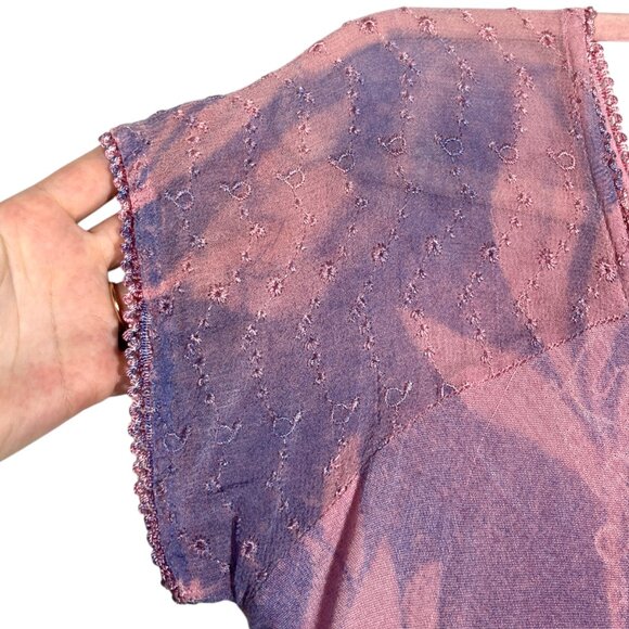 Pacific Batik Womens Fairycore Coverup Dress OS Purple Butterfly Vacation Resort - Picture 3 of 13